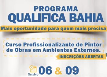 Programa Qualifica Bahia em parceria com a Prefeitura de Ubaíra realizará Curso de Pintura Externa