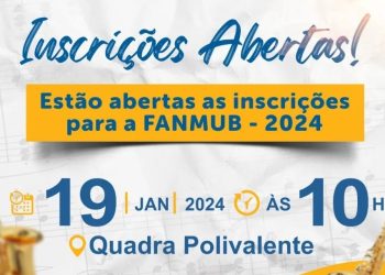As inscrições para a FANMUB – Fanfarra Municipal de Ubaíra começarão nesta sexta-feira (19)