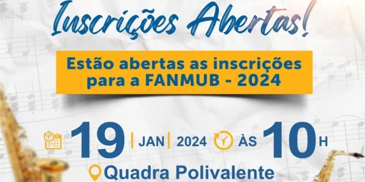 As inscrições para a FANMUB – Fanfarra Municipal de Ubaíra começarão nesta sexta-feira (19)