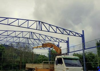 Prefeitura de Ubaíra inicia cobertura da quadra poliesportiva do Tabuleiro da Boa Ventura